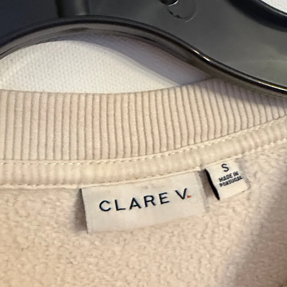 Clare V White and Blue Crewneck Sweater Small - Picture 7 of 10